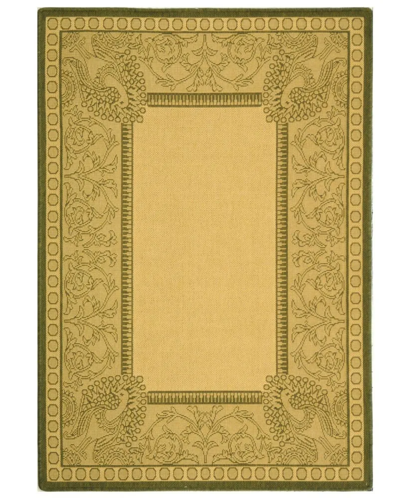 Safavieh Courtyard CY2965 Natural and Olive 8' x 11' Sisal Weave Outdoor Area Rug