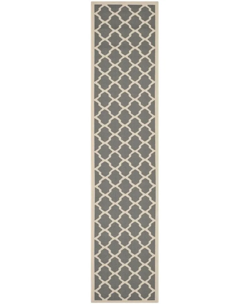 Safavieh Courtyard CY6903 Anthracite and Beige 2'3" x 6'7" Sisal Weave Runner Outdoor Area Rug