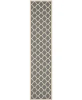 Safavieh Courtyard CY6903 Anthracite and Beige 2'3" x 6'7" Sisal Weave Runner Outdoor Area Rug