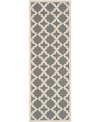 Safavieh Courtyard CY6913 Anthracite and Beige 2'3" x 10' Sisal Weave Runner Outdoor Area Rug