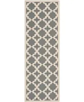 Safavieh Courtyard CY6913 Anthracite and Beige 2'3" x 10' Sisal Weave Runner Outdoor Area Rug