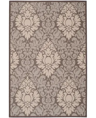 Safavieh Courtyard CY2714 Chocolate and Natural 6'7" x 9'6" Outdoor Area Rug