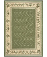 Safavieh Courtyard CY0901 Olive and Natural 5'3" x 5'3" Round Outdoor Area Rug