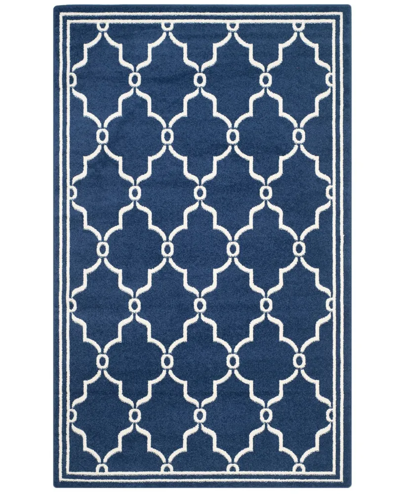 Safavieh Amherst AMT414 Navy and Beige 6' x 9' Area Rug