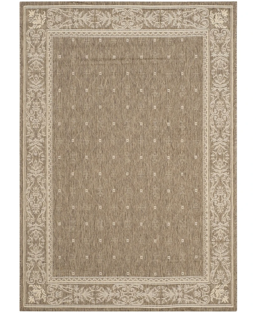 Safavieh Courtyard CY2326 Natural and Brown 5'3" x 5'3" Round Outdoor Area Rug