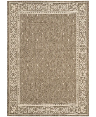 Safavieh Courtyard CY2326 Natural and Brown 5'3" x 5'3" Round Outdoor Area Rug