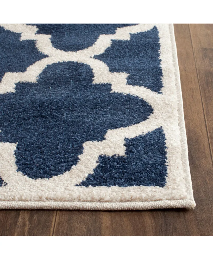 Safavieh Amherst AMT423 Navy and Beige 2'3" x 9' Runner Area Rug