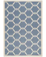 Safavieh Courtyard CY6009 Blue and Beige 7'10" x 7'10" Sisal Weave Round Outdoor Area Rug