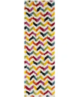 Safavieh Shag Kids SGK565 Ivory and Multi 2'3" x 9' Runner Area Rug