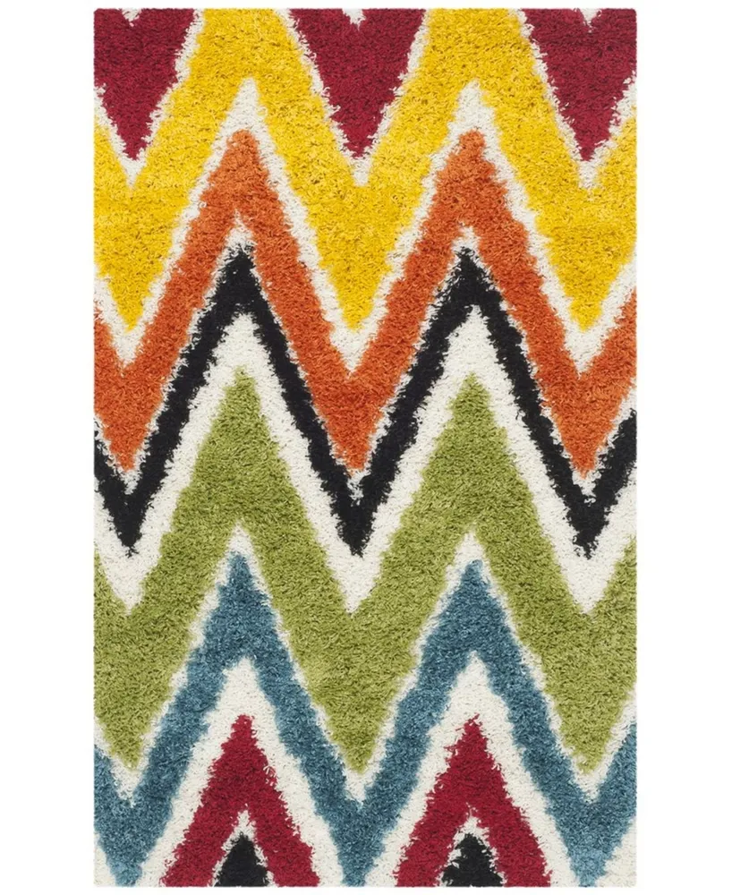 Safavieh Shag Kids SGK567 Ivory and Multi 2'3" x 5' Area Rug