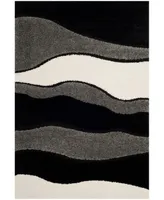 Safavieh Florida Shag SG475 Gray and Black 6' x 9' Area Rug