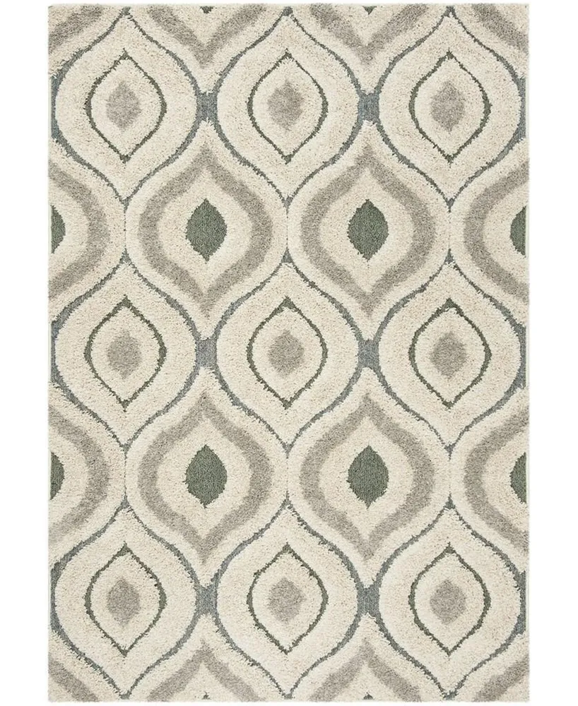 Safavieh Florida Shag SG461 Cream and Light Blue 4' x 6' Area Rug