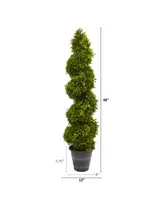 Nearly Natural Boxwood Spiral Topiary w/ Planter