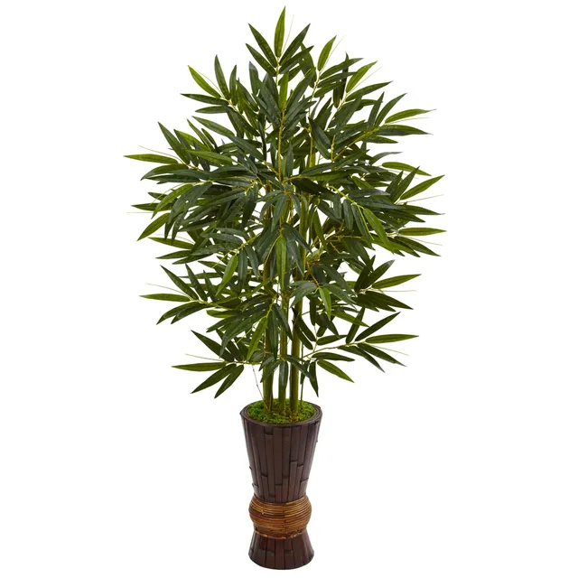 Nearly Natural 67 inch Bamboo Artificial Tree in Decorative Planter 