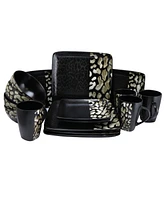 Elama Savannah 16 Piece Stoneware Dinnerware Set