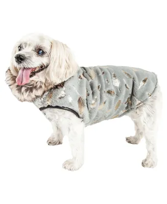 Pet Life Luxe 'Gold-Wagger' Gold Leaf Fur Dog Jacket Coat