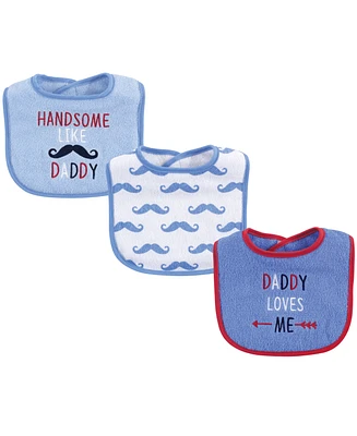 Luvable Friends Baby Boy Cotton Drooler Bibs with Fiber Filling 3pk, Mr Penguin, One