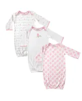 Luvable Friends Baby Girls Cotton Gowns, Bird, 0-6 Months