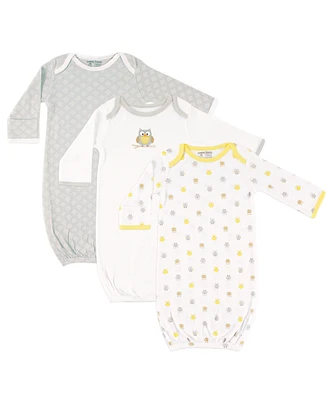 Luvable Friends Baby Baby Unisex Cotton Gowns, Owl, 0-6 Months