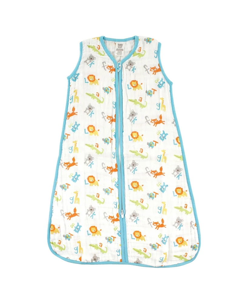 Luvable Friends Baby Girls Sleeveless Muslin Cotton Sleeping Bag, Sack, Blanket