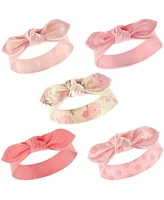 Hudson Baby Girls Cotton Headbands 5pk, Arrows Hearts, 0-24 Months