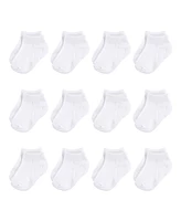 Hudson Baby Basic No Show Socks, 12-Pack, White, 0-24 Months