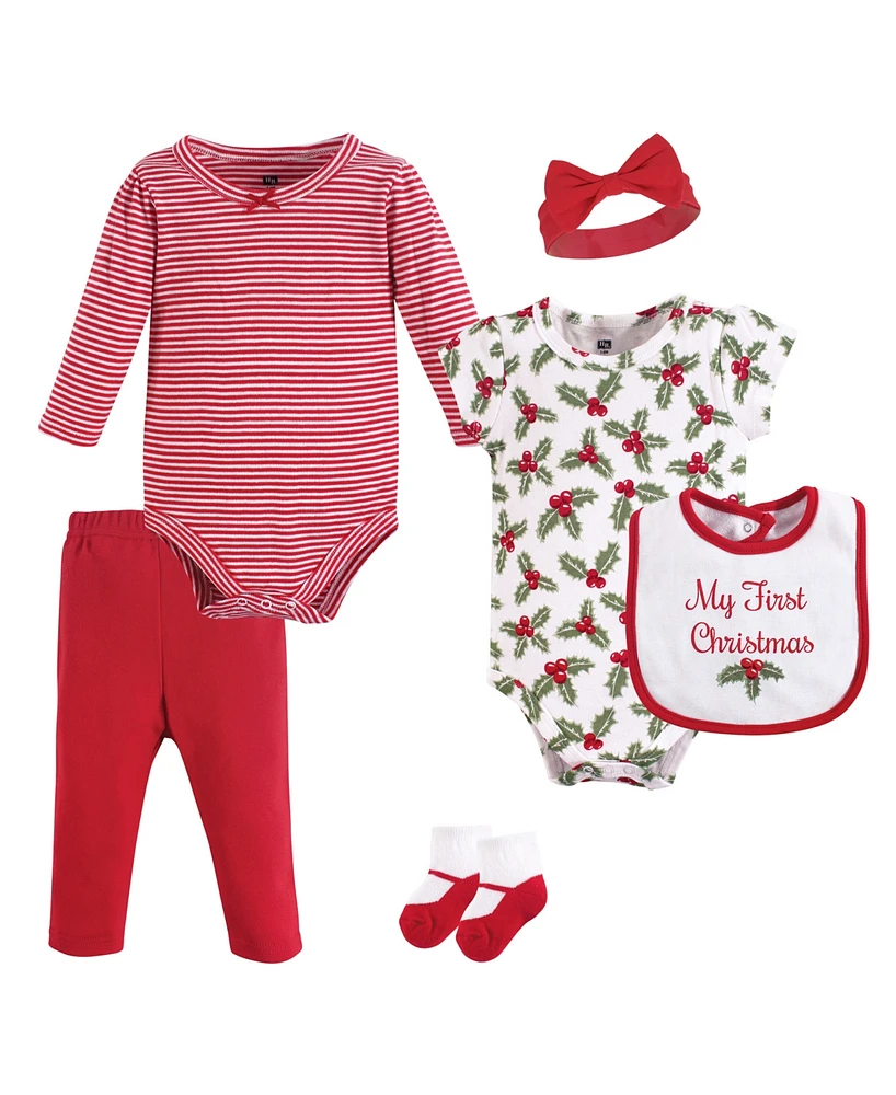 Hudson Baby Girls Cotton Layette Set, Holly