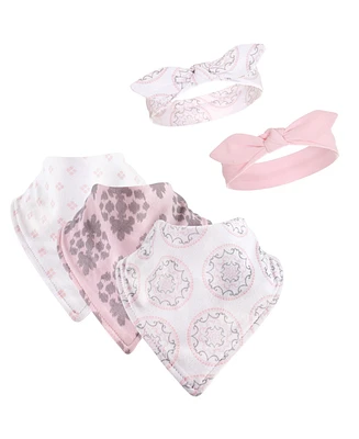 Yoga Sprout Bandana Bibs and Headbands, 5-Piece Set, 0-9 Months