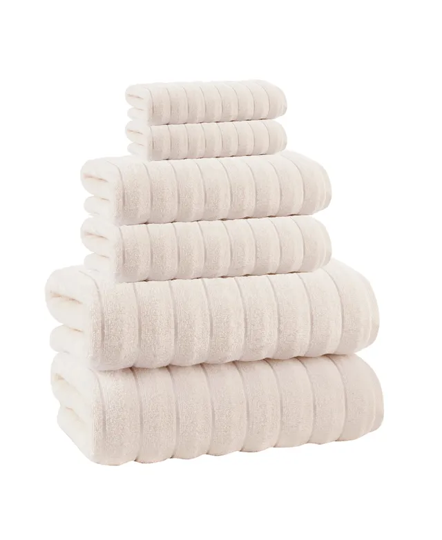 Enchante Home 4-Piece White Turkish Cotton Bath Towel Set (Vague