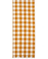 Heavyweight Check Fringed Table Runner