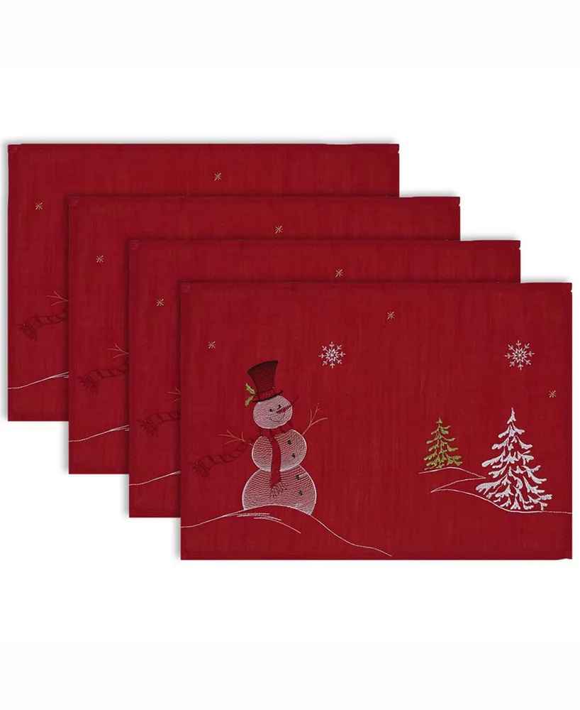 Design Imports Embroidered Snowman Placemat, Set of 4