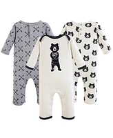 Yoga Sprout Baby Boys Cotton Coveralls 3pk, Spaceship, 6-9 Months