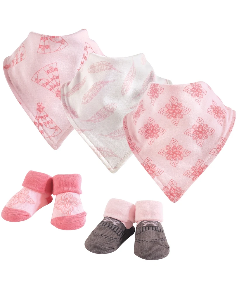 Yoga Sprout Baby Girls Bandana Bib & Accessory Set, 5 Piece