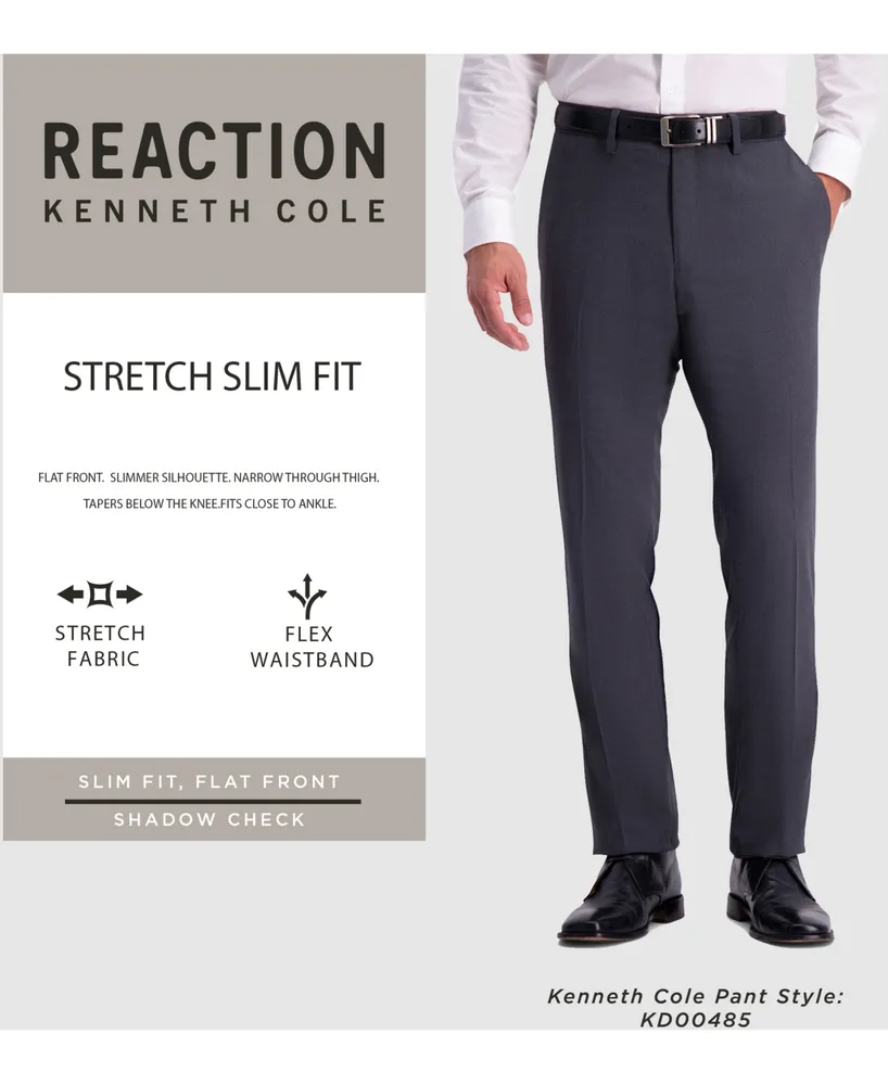 Kenneth Cole Reaction Men's Slim-Fit Shadow Check Dress Pants