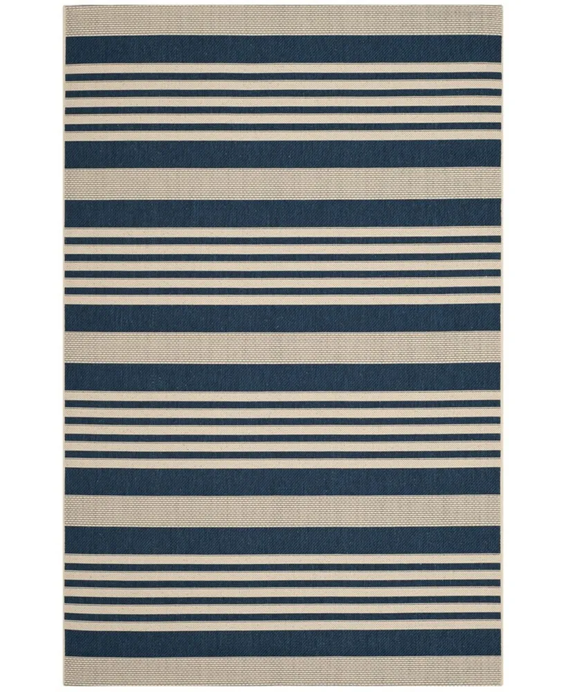 Safavieh Courtyard CY6062 Navy and Beige 4' x 5'7" Sisal Weave Outdoor Area Rug