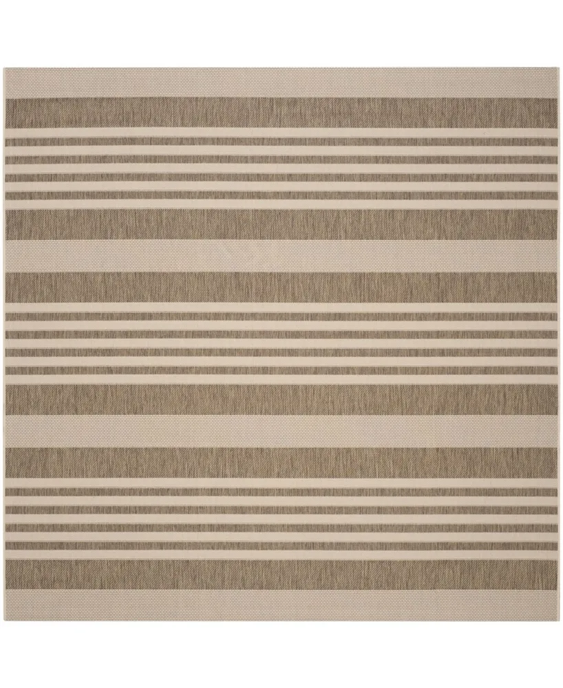 Safavieh Courtyard CY6062 Brown and Bone 7'10" x 7'10" Square Outdoor Area Rug