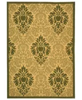 Safavieh Courtyard CY2714 Natural and Olive 6'7" x 9'6" Sisal Weave Outdoor Area Rug