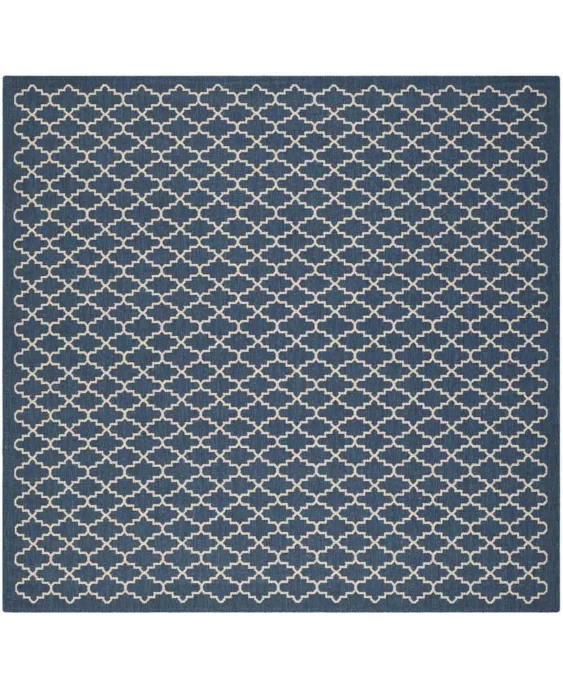 Safavieh Courtyard CY6919 Navy and Beige 6'7" x 6'7" Sisal Weave Square Outdoor Area Rug