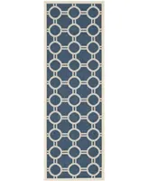 Safavieh Courtyard CY6924 Navy and Beige 2'3" x 10' Sisal Weave Runner Outdoor Area Rug