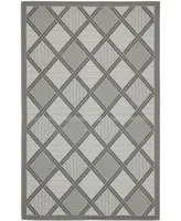 Safavieh Courtyard CY7570 Light Gray and Anthracite 5'3" x 7'7" Sisal Weave Outdoor Area Rug