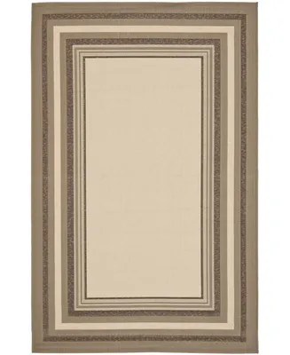 Safavieh Courtyard CY7896 Beige and Dark Beige 4' x 5'7" Sisal Weave Outdoor Area Rug