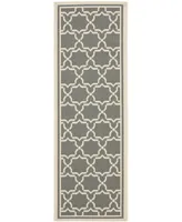 Safavieh Courtyard CY6916 Anthracite and Beige 2'3" x 6'7" Runner Outdoor Area Rug