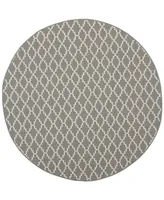 Safavieh Courtyard CY6919 Anthracite and Beige 5'3" x 5'3" Sisal Weave Round Outdoor Area Rug