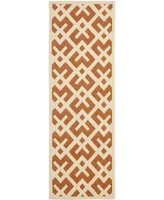 Safavieh Courtyard CY6915 Terracotta and Bone 2'3" x 10' Runner Outdoor Area Rug