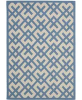 Safavieh Courtyard CY6915 Beige and Blue 4' x 5'7" Outdoor Area Rug