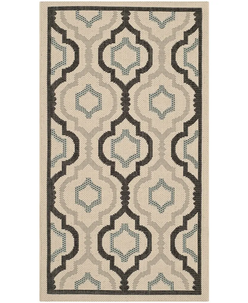 Safavieh Courtyard CY7938 Beige and Black 6'7" x 9'6" Outdoor Area Rug