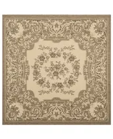 Safavieh Courtyard CY7208 Creme and Brown 6'7" x 6'7" Sisal Weave Square Outdoor Area Rug