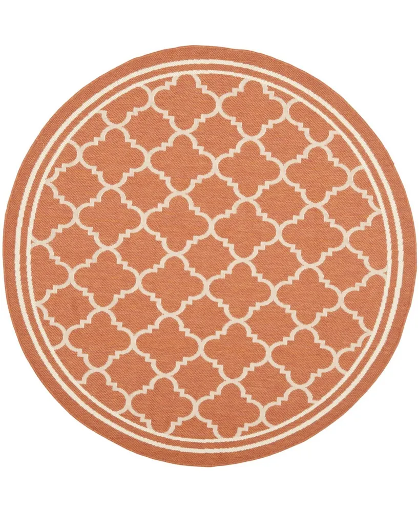 Safavieh Courtyard CY6918 Terracotta and Bone 7'10" x 7'10" Sisal Weave Round Outdoor Area Rug