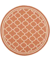 Safavieh Courtyard CY6918 Terracotta and Bone 7'10" x 7'10" Sisal Weave Round Outdoor Area Rug