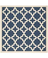 Safavieh Courtyard CY6913 Navy and Beige 4' x 4' Sisal Weave Square Outdoor Area Rug